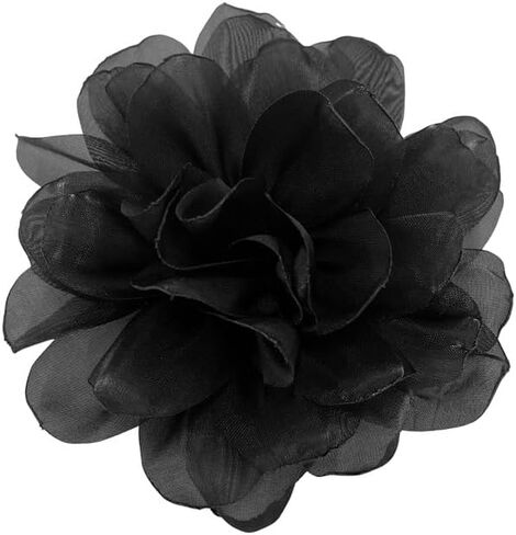 Dainty Satin Fabric Flower Brooch for Women Elegant Rose Floral Lapel Pins for Dress Sweater Coat Holiday Party Dance Banquet Costume Clothing Pin Accessory Jewelry 100mm in Saudi Arabia