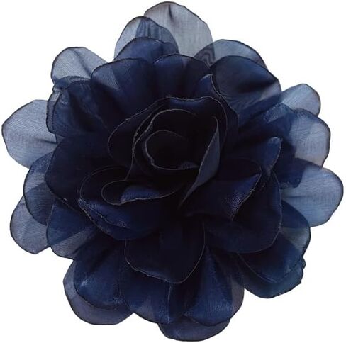 Dainty Satin Fabric Flower Brooch for Women Elegant Rose Floral Lapel Pins for Dress Sweater Coat Holiday Party Dance Banquet Costume Clothing Pin Accessory Jewelry 100mm in Saudi Arabia