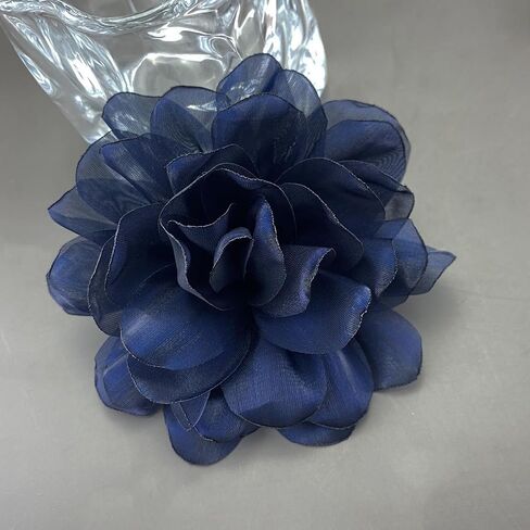 Dainty Satin Fabric Flower Brooch for Women Elegant Rose Floral Lapel Pins for Dress Sweater Coat Holiday Party Dance Banquet Costume Clothing Pin Accessory Jewelry 100mm in Saudi Arabia