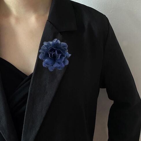 Dainty Satin Fabric Flower Brooch for Women Elegant Rose Floral Lapel Pins for Dress Sweater Coat Holiday Party Dance Banquet Costume Clothing Pin Accessory Jewelry 100mm in Saudi Arabia