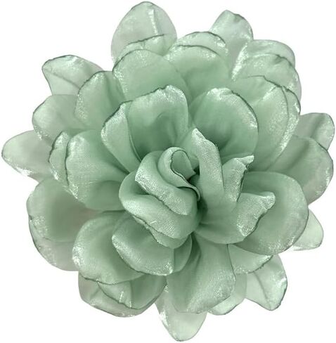 Dainty Satin Fabric Flower Brooch for Women Elegant Rose Floral Lapel Pins for Dress Sweater Coat Holiday Party Dance Banquet Costume Clothing Pin Accessory Jewelry 100mm in Saudi Arabia