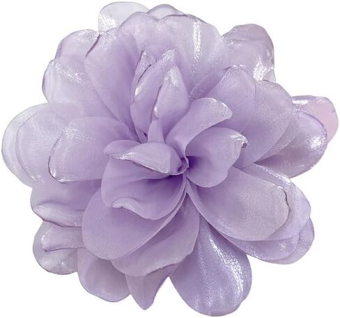 Dainty Satin Fabric Flower Brooch for Women Elegant Rose Floral Lapel Pins for Dress Sweater Coat Holiday Party Dance Banquet Costume Clothing Pin Accessory Jewelry 100mm in Saudi Arabia