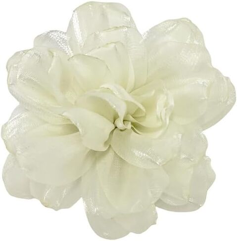 Dainty Satin Fabric Flower Brooch for Women Elegant Rose Floral Lapel Pins for Dress Sweater Coat Holiday Party Dance Banquet Costume Clothing Pin Accessory Jewelry 100mm in Saudi Arabia