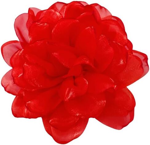 Dainty Satin Fabric Flower Brooch for Women Elegant Rose Floral Lapel Pins for Dress Sweater Coat Holiday Party Dance Banquet Costume Clothing Pin Accessory Jewelry 100mm in Saudi Arabia