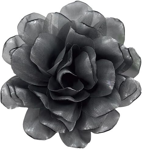 Dainty Satin Fabric Flower Brooch for Women Elegant Rose Floral Lapel Pins for Dress Sweater Coat Holiday Party Dance Banquet Costume Clothing Pin Accessory Jewelry 100mm in Saudi Arabia