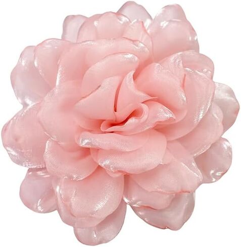 Dainty Satin Fabric Flower Brooch for Women Elegant Rose Floral Lapel Pins for Dress Sweater Coat Holiday Party Dance Banquet Costume Clothing Pin Accessory Jewelry 100mm in Saudi Arabia
