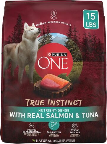 Purina ONE True Instinct With Real Salmon and Tuna Natural With Added Vitamins, Minerals and Nutrients High Protein Dog Food Dry Formula - 15 lb. Bag in Kuwait