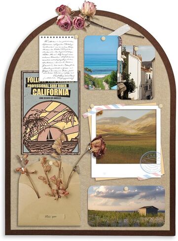 Large Cork Board Alternative, 23.6" x 31.5" Arch Felt Bulletin Board with 20 Wooden Pushpins & Safe Removable Adhesive Tabs, Display Board for School, Home, Office Boho Wall Decor(B-pinse) in Kuwait