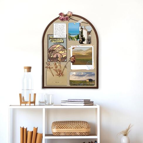 Large Cork Board Alternative, 23.6" x 31.5" Arch Felt Bulletin Board with 20 Wooden Pushpins & Safe Removable Adhesive Tabs, Display Board for School, Home, Office Boho Wall Decor(B-pinse) in Kuwait