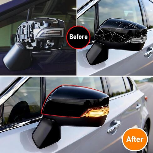 قطعة واحدة من Yumzeco متوافقة مع غطاء مرآة Subaru WRX/Impreza/Crosstrek/Legacy/Outback، غطاء مرآة Subaru جانب السائق مع مشبك خفيف بديل لـ 91059VA030 SU1326102 (يسار، أسود لامع) in Kuwait