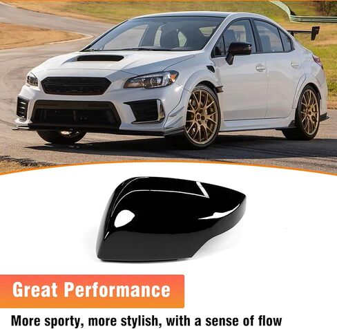 قطعة واحدة من Yumzeco متوافقة مع غطاء مرآة Subaru WRX/Impreza/Crosstrek/Legacy/Outback، غطاء مرآة Subaru جانب السائق مع مشبك خفيف بديل لـ 91059VA030 SU1326102 (يسار، أسود لامع) in Kuwait