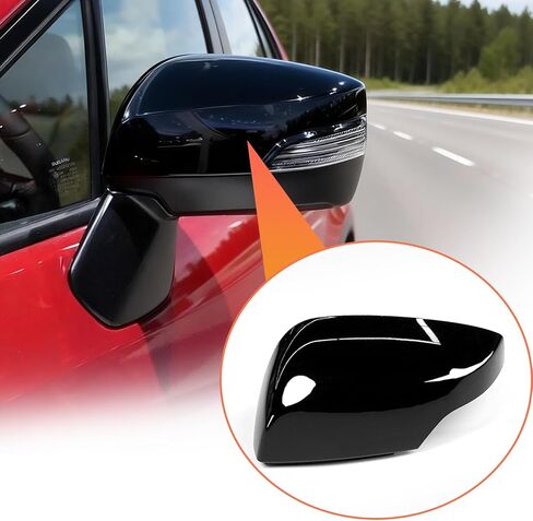 قطعة واحدة من Yumzeco متوافقة مع غطاء مرآة Subaru WRX/Impreza/Crosstrek/Legacy/Outback، غطاء مرآة Subaru جانب السائق مع مشبك خفيف بديل لـ 91059VA030 SU1326102 (يسار، أسود لامع) in Kuwait