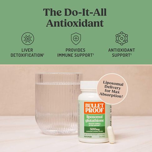 Bulletproof Liposomal Glutathione Force Antioxidant Capsules, 30 Count, Supplement for Liver Health and Immune Support, 30 Servings in Kuwait