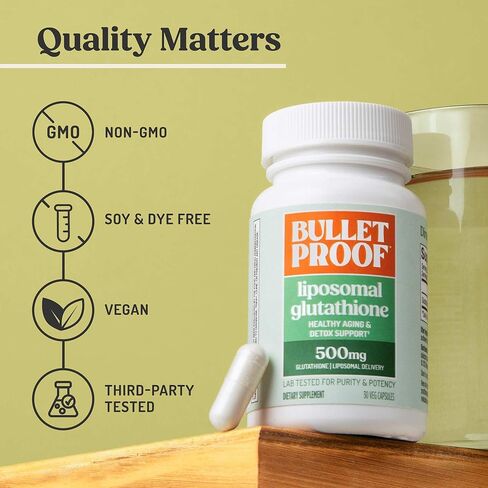 Bulletproof Liposomal Glutathione Force Antioxidant Capsules, 30 Count, Supplement for Liver Health and Immune Support, 30 Servings in Kuwait