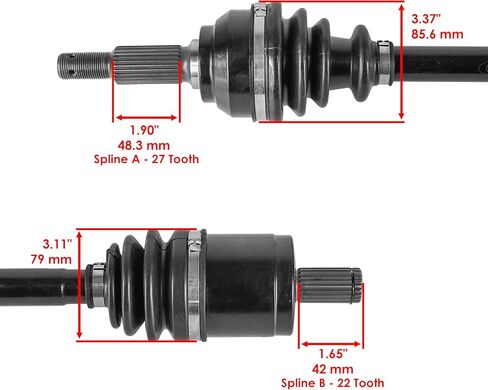 محور السيرة الذاتية الأيمن الأمامي من Caltric AM135250 متوافق مع John Deere 4X2 4X4 HPX (040001-090000) in Saudi Arabia