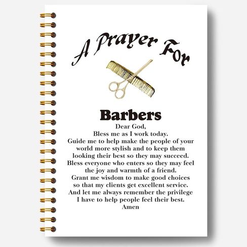 Guymn Christian Barber Prayer Notebook, Gifts for Barbers Journal, Barber Gifts for Men Women, A Prayer for Barbers Christian Hardcover Spiral Notebooks Journals, 5.5x8.3 Inch in Saudi Arabia