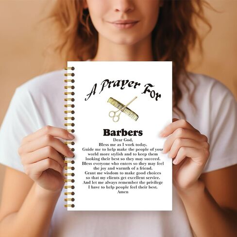 Guymn Christian Barber Prayer Notebook, Gifts for Barbers Journal, Barber Gifts for Men Women, A Prayer for Barbers Christian Hardcover Spiral Notebooks Journals, 5.5x8.3 Inch in Saudi Arabia