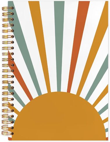 WUCHJ Boho Sunshine Notebook, Mid Century Modern Sun Sunset Sunrise Journal, Orange Green Sun Sunshine Notebook Journal for Note Taking, Boho Gifts for Women Men, 5.5x8.3 Inch in Saudi Arabia
