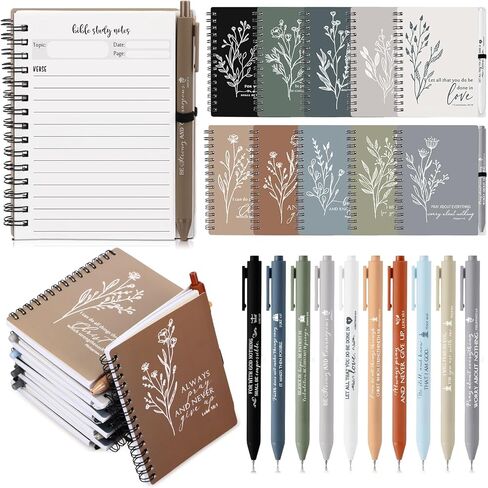 40 Pcs Christian Gift Prayer Spiral Journal with Ballpoint Pen Christian Easter Gift for Church Pastor Clergy Appreciation Sunday School Teacher Employee Notebook Mother Day (Boho Color) in Saudi Arabia