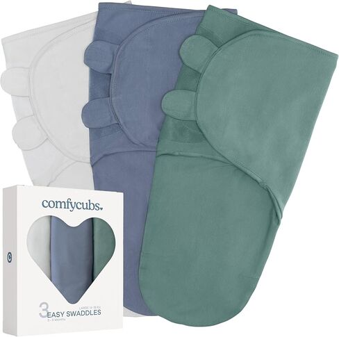 Comfy Cubs Easy Swaddle Blanket, 3 Pk S Velcro Swaddle Blush Mauve Mulberry in Saudi Arabia