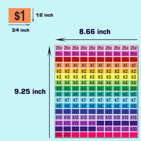 2400 قطعة من ملصقات بيع المرآب، ملصقات أسعار بيع ساحة 1/2 بوصة × 3/4 بوصة، بطاقات أسعار مستطيلة مطبوعة مسبقًا وقابلة للإزالة لسوق السلع المستعملة in Kuwait