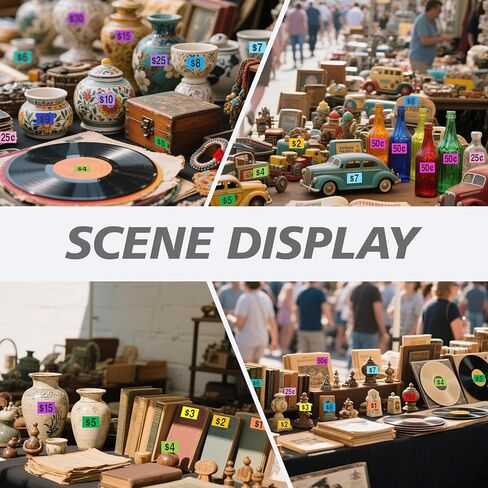 2400 قطعة من ملصقات بيع المرآب، ملصقات أسعار بيع ساحة 1/2 بوصة × 3/4 بوصة، بطاقات أسعار مستطيلة مطبوعة مسبقًا وقابلة للإزالة لسوق السلع المستعملة in Kuwait