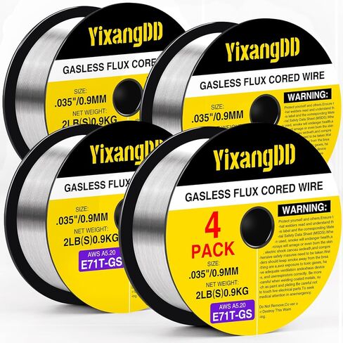 4 Packs 035 Flux Core Welding Wire, E71T-GS Gasless Mild Carbon Steel Mig Welding Wire, 2-Pound Spool Flux Core Wire Compatible with Most Welder in Kuwait