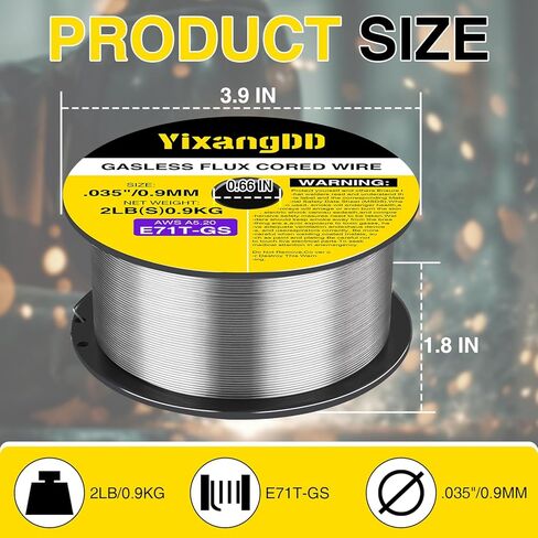 4 Packs 035 Flux Core Welding Wire, E71T-GS Gasless Mild Carbon Steel Mig Welding Wire, 2-Pound Spool Flux Core Wire Compatible with Most Welder in Kuwait