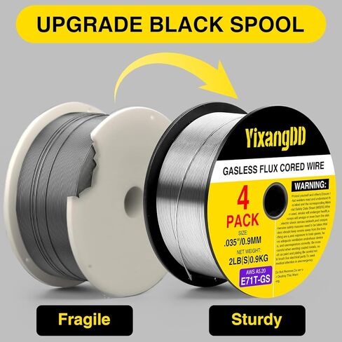 4 Packs 035 Flux Core Welding Wire, E71T-GS Gasless Mild Carbon Steel Mig Welding Wire, 2-Pound Spool Flux Core Wire Compatible with Most Welder in Kuwait