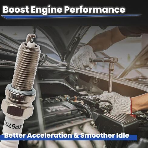 XP5702 Iridium Spark Plugs 4-Pack Compatible with Acura HYUNDAI HONDA KIA MERCEDES-BENZ DODGE GENESIS MITSUBISHI 1.8L 2.0L 2.4L 3.5L 5.5L L4 V6 V8 Replacement for 5787 93911 LKR7AIX in Kuwait