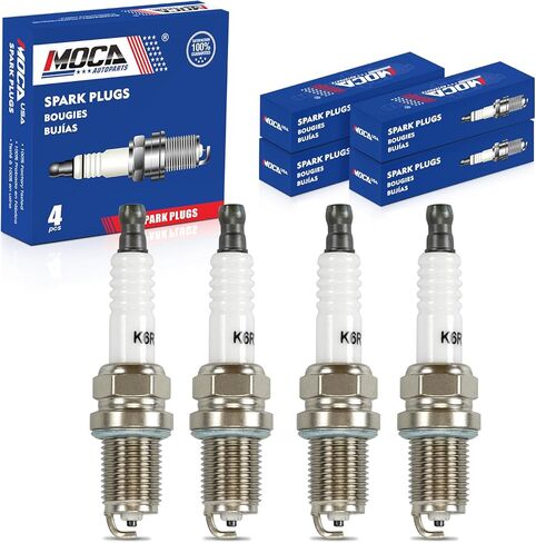 MOCA 6953 4x شمعات الإشعال تناسب 06-14 لتويوتا ياريس، 01-09 بريوس 1.5 لتر، 06-11 لكيا ريو/ريو5 1.6 لتر، 01-11 لشركة هيونداي أكسنت 1.6 لتر، 98-08 كورولا 1.8 لتر، 01-05 لكرايسلر سيبرينغ، لدودج ستراتوس 2.4 لتر in Saudi Arabia