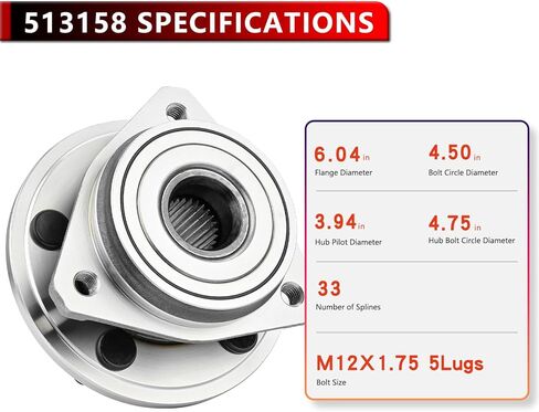 2pcs 513158 Front Wheel Hub Bearing Assembly for Jeep Cherokee 1999-2001, for Wrangler 2000-2006, for TJ 2000-2006, 5 Lug Non-ABS in Kuwait