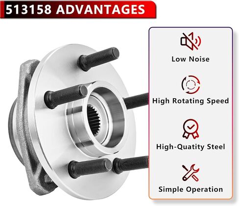 2pcs 513158 Front Wheel Hub Bearing Assembly for Jeep Cherokee 1999-2001, for Wrangler 2000-2006, for TJ 2000-2006, 5 Lug Non-ABS in Kuwait