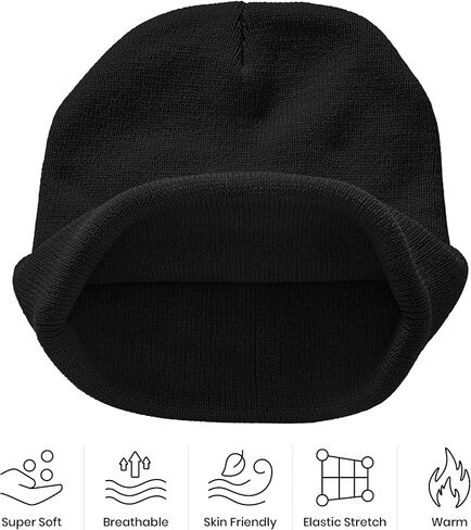 Italian Flag Map Embroidered Winter Beanie, Black Knit Skull Cap, Unisex Stretch Hat in Kuwait