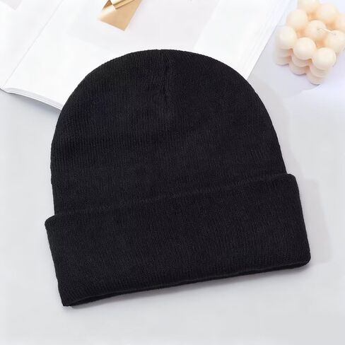 Soft Slouchy Winter Beanie with Satin Lining for Women and Men, Warm Cuffed Knit Hat in Saudi Arabia