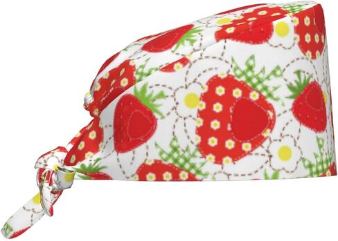 الفراولة طباعة قبعة العمل تنفس للجنسين ضمادة مرنة التعادل الخلفي القبعات فرك التمريض طبيب جراح كاب in Kuwait