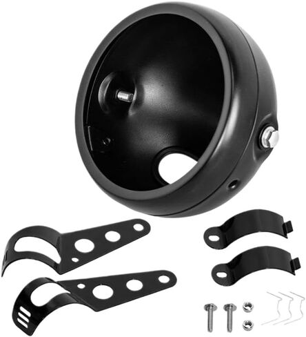 5 3/4 Inch Motorcycle Headlight Housing Bucket Light Bulb Holder 5.75 Inch Front Headlight Replacement Compatible with Motorcycle Models for Part Number 5 3/4quot in Kuwait