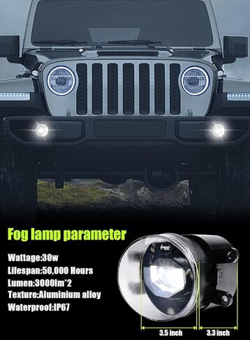 Upgrade LED Fog Lights, Fog Driving Lights Assembly Compatible with 2012-2022 Tacoma, 2014-2021 Tundra, 2014-2022 4Runner in Kuwait