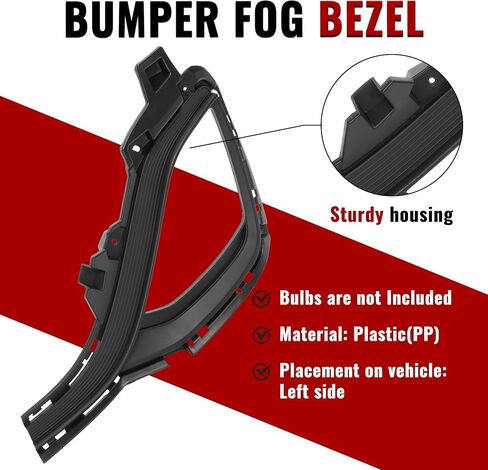 HECASA Fog Light Bezel Driver Side Compatible with 2019-2022 Chevrolet Chevy Spark LS Replacement for 42651727 Left Fog Lamp Cover Plastic (PP) Black in Saudi Arabia