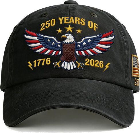 Embroidery 250th Anniversary Baseball Cap，250 Years of Freedom Embroidered Hat，1776-2026，Gifts Suitable for Men and Women in Saudi Arabia