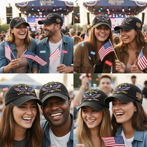 Embroidery 250th Anniversary Baseball Cap，250 Years of Freedom Embroidered Hat，1776-2026，Gifts Suitable for Men and Women in Saudi Arabia