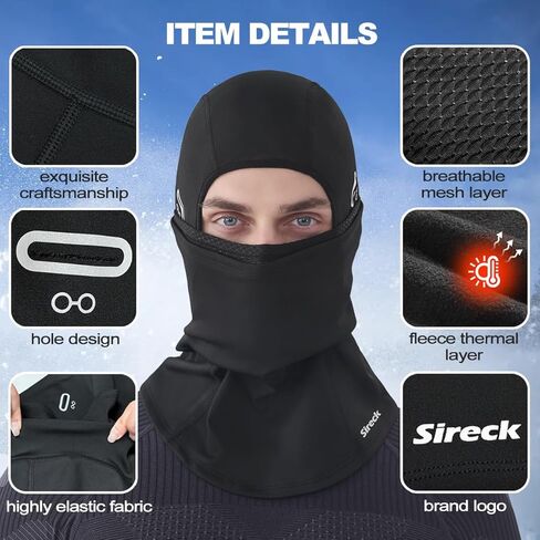 Balaclava Ski Mask, Fleece Thermal Winter Face Mask for Men Women, Cold Weather Gear for Skiing Motorcycle Hunting in Kuwait