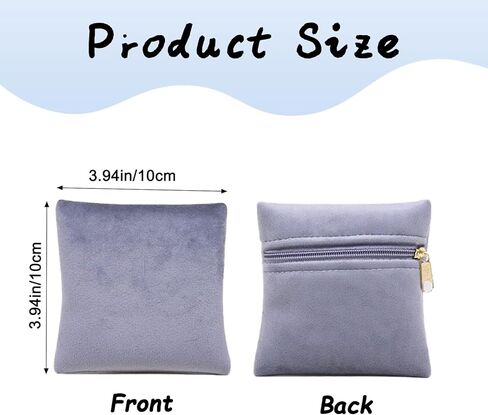 8 Pcs Small Velvet Jewelry Pouches with Zipper, 3.94" X 3.94" Padded Velvet Jewelry Pouch for Bracelets, Earrings, Necklaces, Rings, and Bangles Travel Jewelry Storage, (Mixed color) in Kuwait