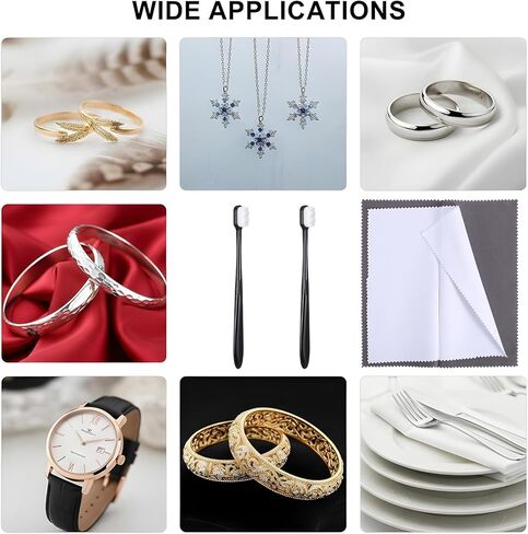 Jewelry Cleaning Cloth Silver Polishing Cloth Jewelry Silver Cleaning Kit with Ultra-Soft Brushes Polish Cloths Polishing for Clean Gold Diamonds Platinum Gemstones Coins Silverware 4pcs in Kuwait