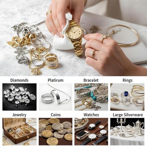 Jewelry Cleaning Cloth Silver Polishing Cloth Jewelry Silver Cleaning Kit with Ultra-Soft Brushes Polish Cloths Polishing for Clean Gold Diamonds Platinum Gemstones Coins Silverware 4pcs in Kuwait