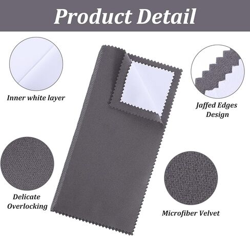 Jewelry Cleaning Cloth Silver Polishing Cloth Jewelry Silver Cleaning Kit with Ultra-Soft Brushes Polish Cloths Polishing for Clean Gold Diamonds Platinum Gemstones Coins Silverware 4pcs in Kuwait