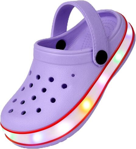 Toddler Clogs with LED Lights Garden Shoes for Boys and Girls Comfortable Kids Slip-On Sandals for Beach Pool in Saudi Arabia