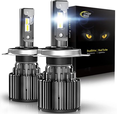 لمبات Cougar Motor H11، لمبة إضاءة H8 H9 سلسلة K16 6000K بيضاء التوصيل والتشغيل ضوء الضباب IP67 مصابيح إضاءة القيادة المقاومة للماء - حزمة من 2 in Kuwait