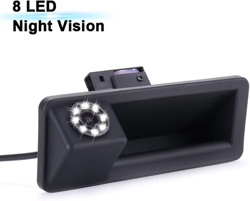 HD 8LED للرؤية الليلية الرؤية الخلفية عكس مقبض الجذع كاميرا احتياطية متوافقة مع BMW 520Li 525Li 530i 535Li 328Li 320Li Z3 Z4 Z8 i3/328i/F30 316i/F15/E60 E61 E70 E71 E72 E82 E88 E84 E90 E91 E92 E93 in Kuwait