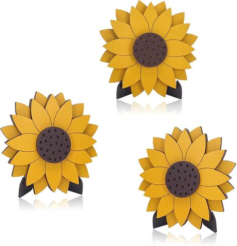 3 Pcs Sunflower Decor For Tables, Farmhouse Sunflower Standing Wooden Table Sign, Spring Summer Decor For Home Office Tables Kitchen Farmhouse, Ideal Gift For Friend Family Teacher in Kuwait